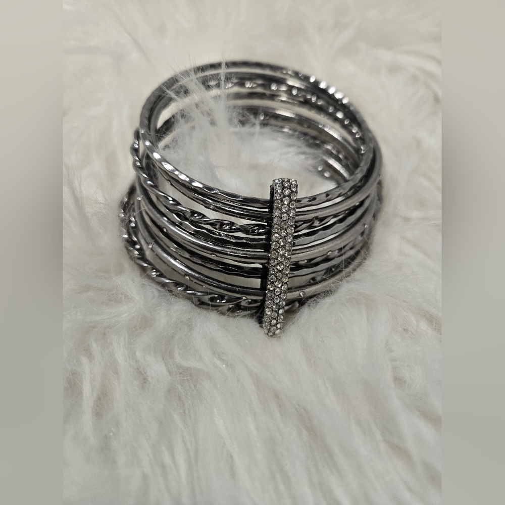 Serena Williams Silver Bracelet Set with Crystal Detail